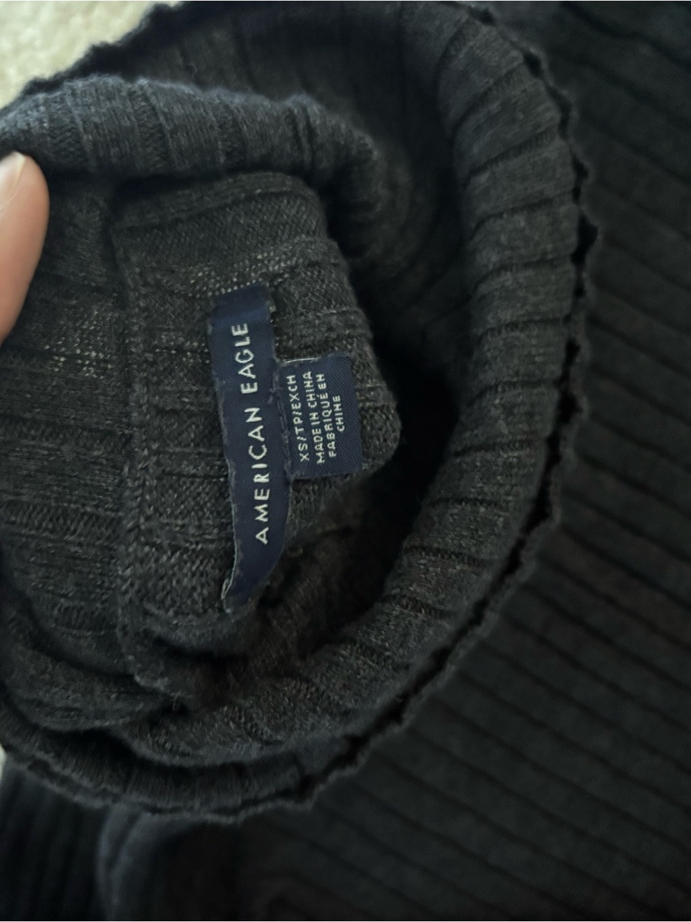 Charcoal Ribbed Turtleneck Inner - Picture 2 of 2